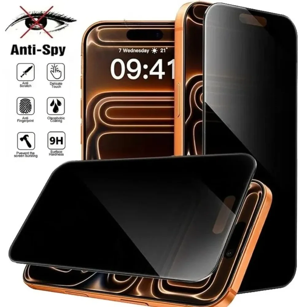 2 Stück Anti-Spion-Displayschutzfolie für iPhone 17 16 15 14 Pro Max Air 16e 15 Plus gehärtetes Glas für iPhone 13 12 11 Pro XR XS Max