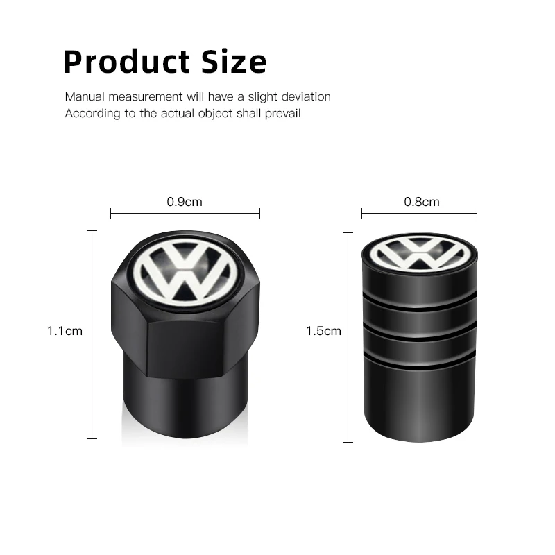 4Pcs Car Tire Valve caps Car Sticker for VW Volkswagen Passat Golf Polo Touran Accessories YHBE-V487 view 5