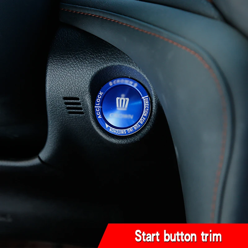 Automobile start button decorative sticker is suitable for Toyota Crown one-button start interior modification accessories.