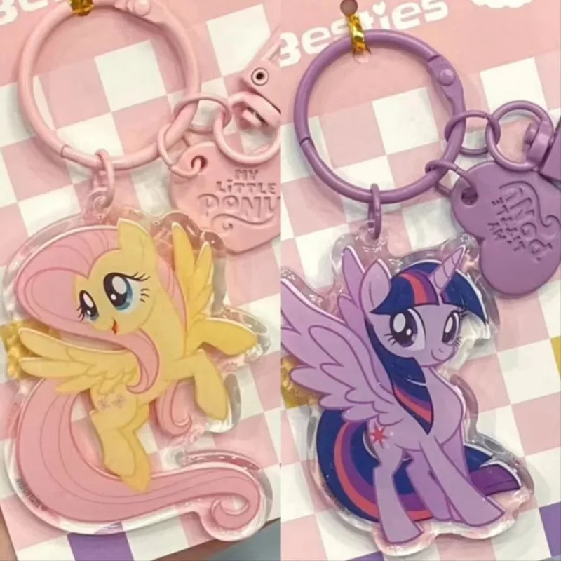 My Little Pony portachiavi Cartoon Twilight Sparkle Anime Gift portachiavi Rainbow Dash rare Fluttershy ciondolo acrilico di fascia alta