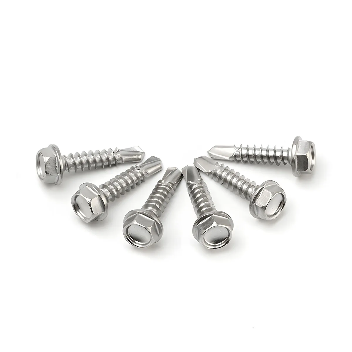 50PCS M4.2 410 stainlessy steel outer hexagon self-drilling screw tapping self-drilling screw length 13/16/19/25/32/38/45/50mm