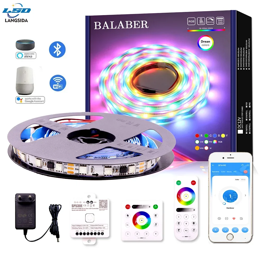 ws2811-rgb-ledストリップライトキット-5050-smd-アドレス指定可能-30-60led-bluetooth-wifi-alexa対応-音楽コントローラー-明るい通常ledライト-12v