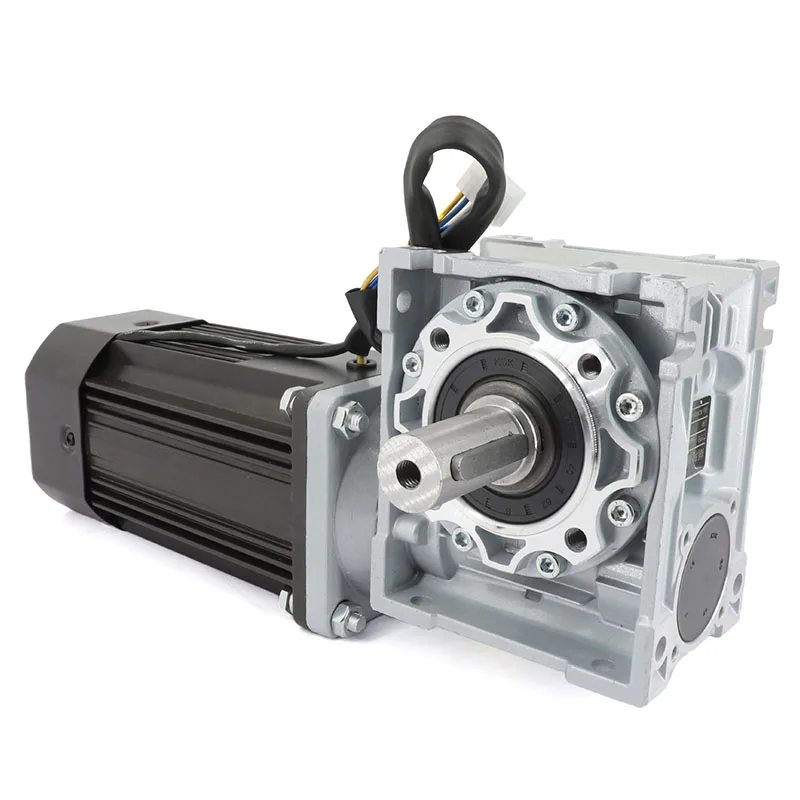 400W High Torque Speed Regulating Motor with RV050 Turbine Gearbox Matched Single Output Shaft + Speed Controller Ratio 5~100
