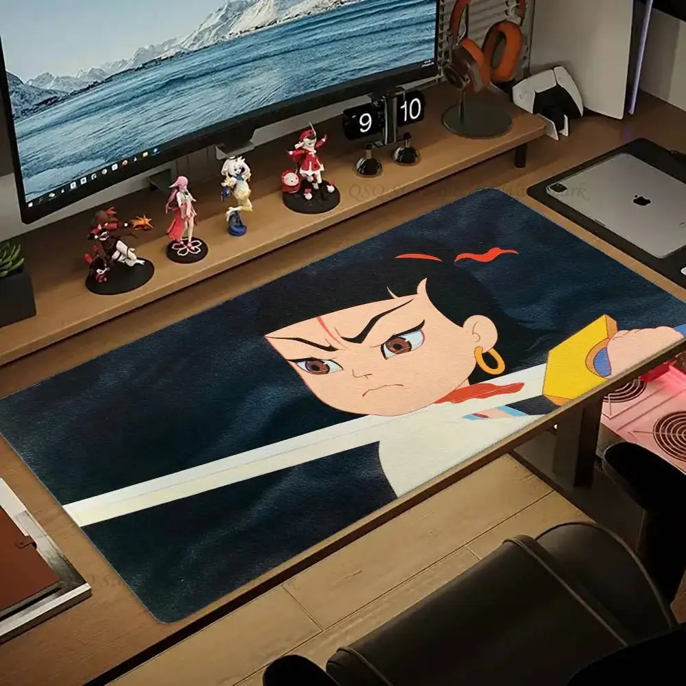 Nezha Conquers The Dragon King Mousepad Non-slip Suitable For Office Computers Laptops E-sports Game Desk Mats XXL Keyboard