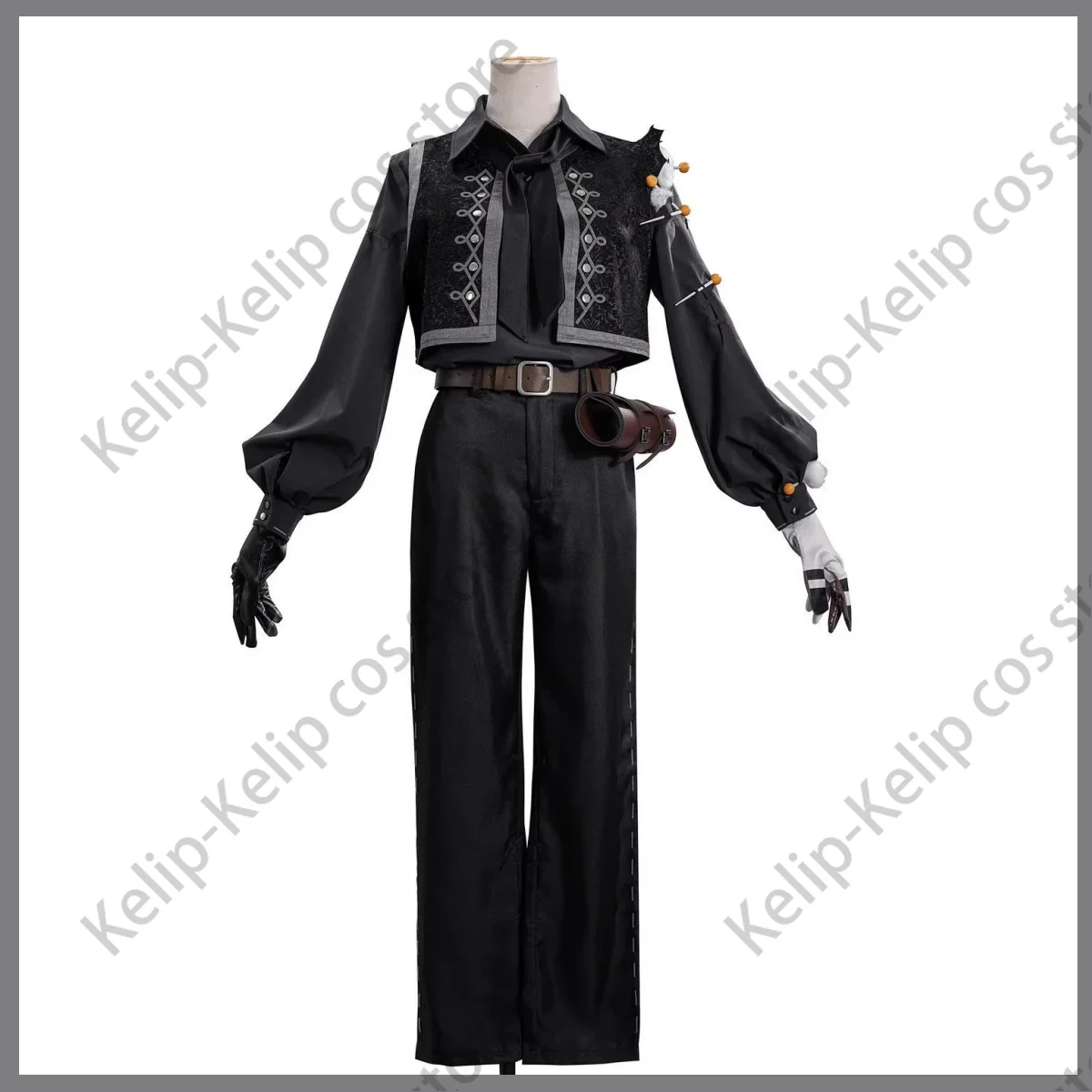 Anime Game Identity ⅤNew Survivor Puppeteer Matthias Czernin Cosplay Costume Wig Black Vest Uniform Man Carnival Halloween Suit