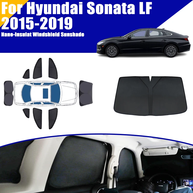 

Солнцезащитный козырек с полным покрытием для Hyundai Sonata LF 2015-2019 2016 2017, автомобильные аксессуары, козырек для окон, козырек для конфиденциальности, черный складной