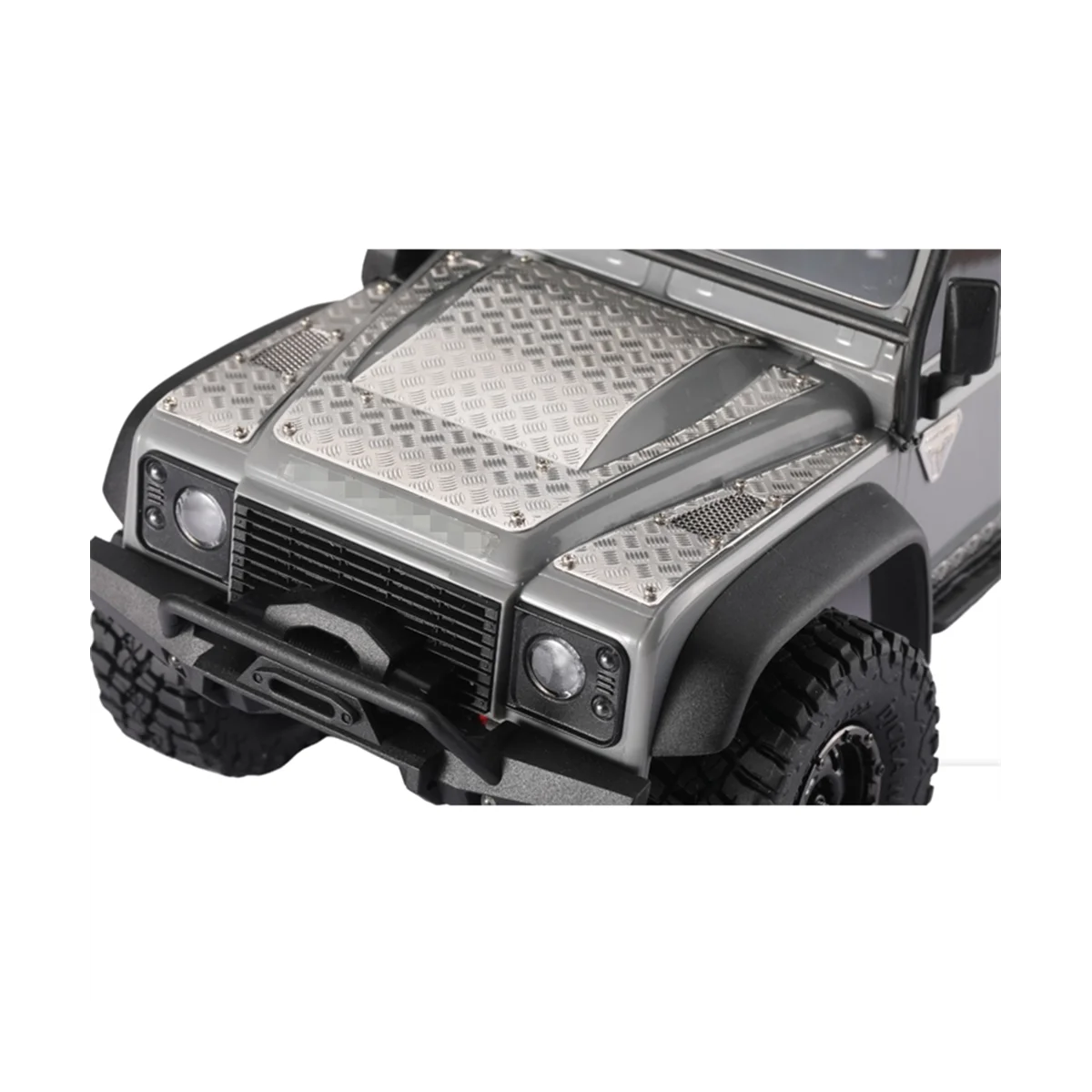 Metal Steel Hood Skid Plate Decorative Sheet Intake Grille for TRX4M 1/18 RC Car Upgrade Parts,Black