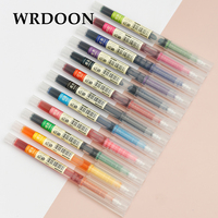 12pcs Multicolour Student School Office Stationery Fine Gel Pen Big Ink Capacity Ballpoint Pen Straight Liquid Rollerball Pen