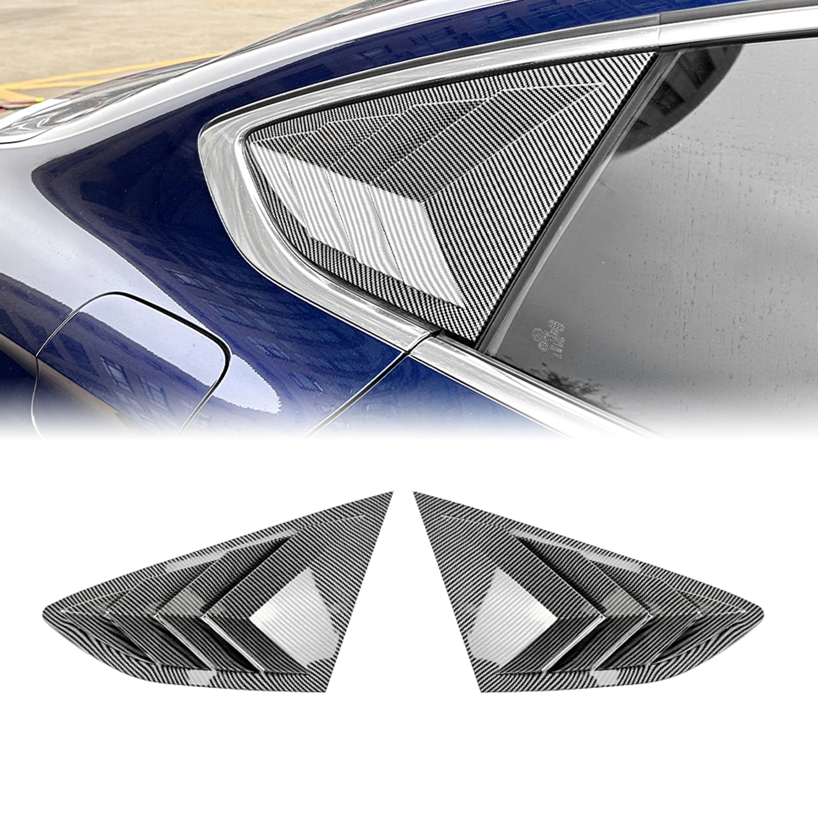 Rear Side Window Louver Shutter Cover For Audi A5 S5 F5 Sportback 4 Door 2017-2024 Back Windshield Sun Blind Shade Shield Trim