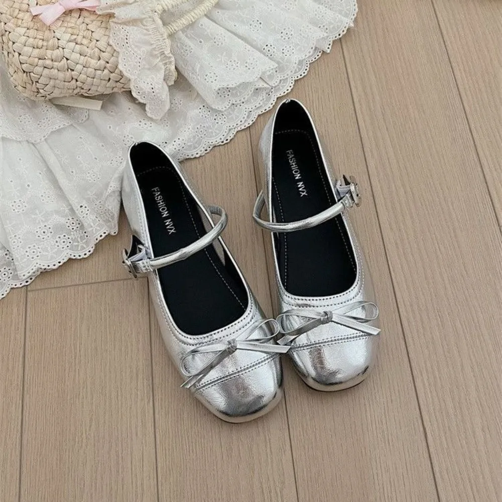 جديد Bowknot أحذية نسائية خفيفة الوزن عدم الانزلاق أحذية نسائية مريحة دمية الكاحل حزام الباليه الشقق النساء