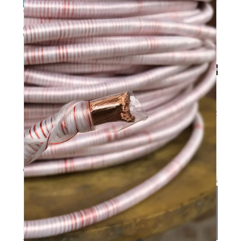 0.1X2000 Litz Thread Multi-strand Polyester Yarn Covered Thread With Film, Red And White Silk Yarn Covered Thread