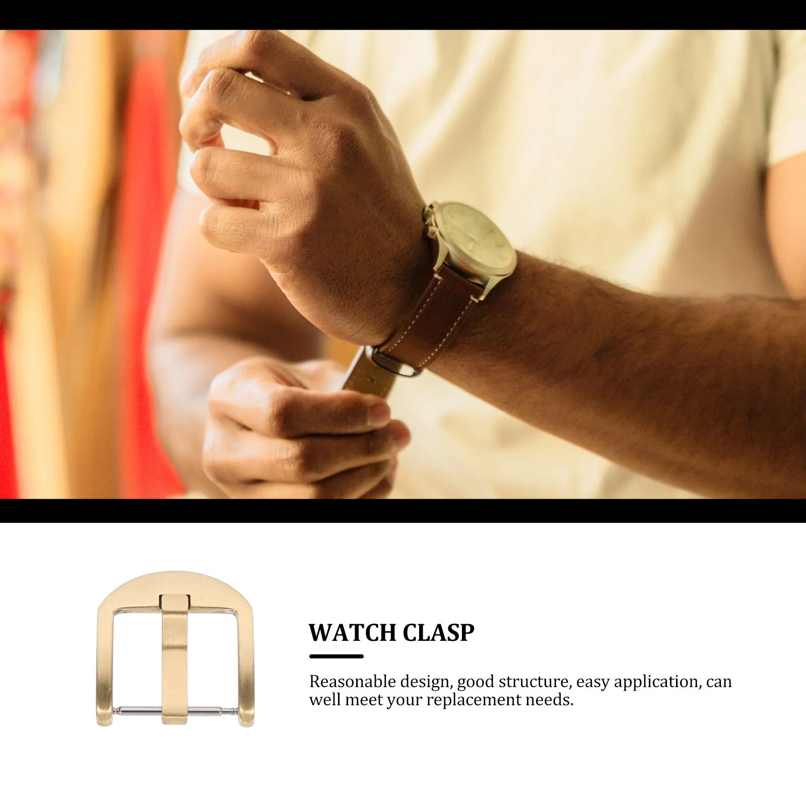 

Wear-Resistant Copper Watch Buckle Professional Replaceable Durable Watchband Clasp Accessory Watch Clasp Watchband Buckle