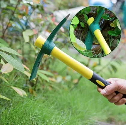 Pioche de randonnée multifonction en acier avec manche en bois