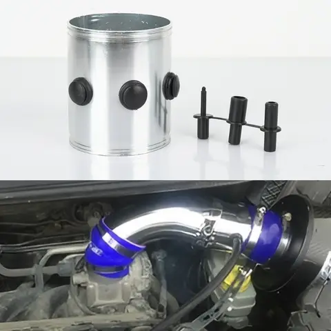 3 인치 76mm 자동차 엔진 차가운 공기 흡입 파이프 시스템 터보 어댑터 EGR 진공 호스 알루미늄 튜브 용 3 개의 구멍이있는 범용 실버