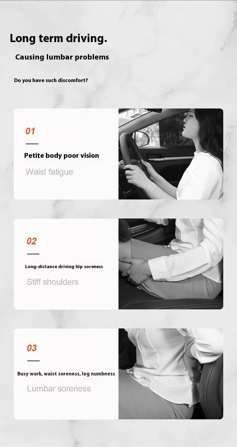 Auto Booster Sitzkissen Erhöhung Höhe Boost Matte Atmungsaktive Tragbare Auto Sitz Pad Müdigkeit Relief Geeignet Für Autos – Detail 2