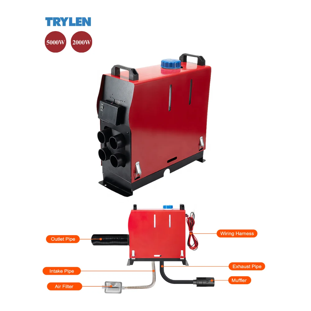 ملحقات سخان الديزل المحمول متعدد الجهد، سخان وقوف السيارات الكل في واحد 12 فولت/24 فولت/110 فولت/220 فولت ونظام تيار متردد #4