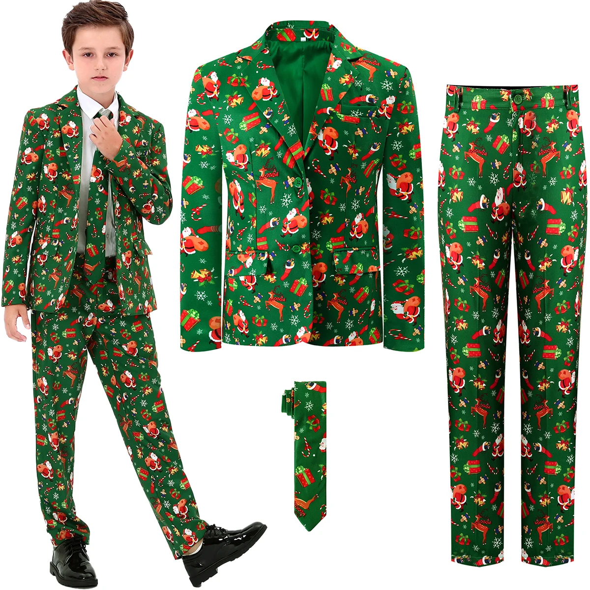 

Boys Christmas Suit Kids Xmas Outfit Party Gift Clothes Set Children Blazer School Prom Tuxedo Teenager Cosplay Dress Costume