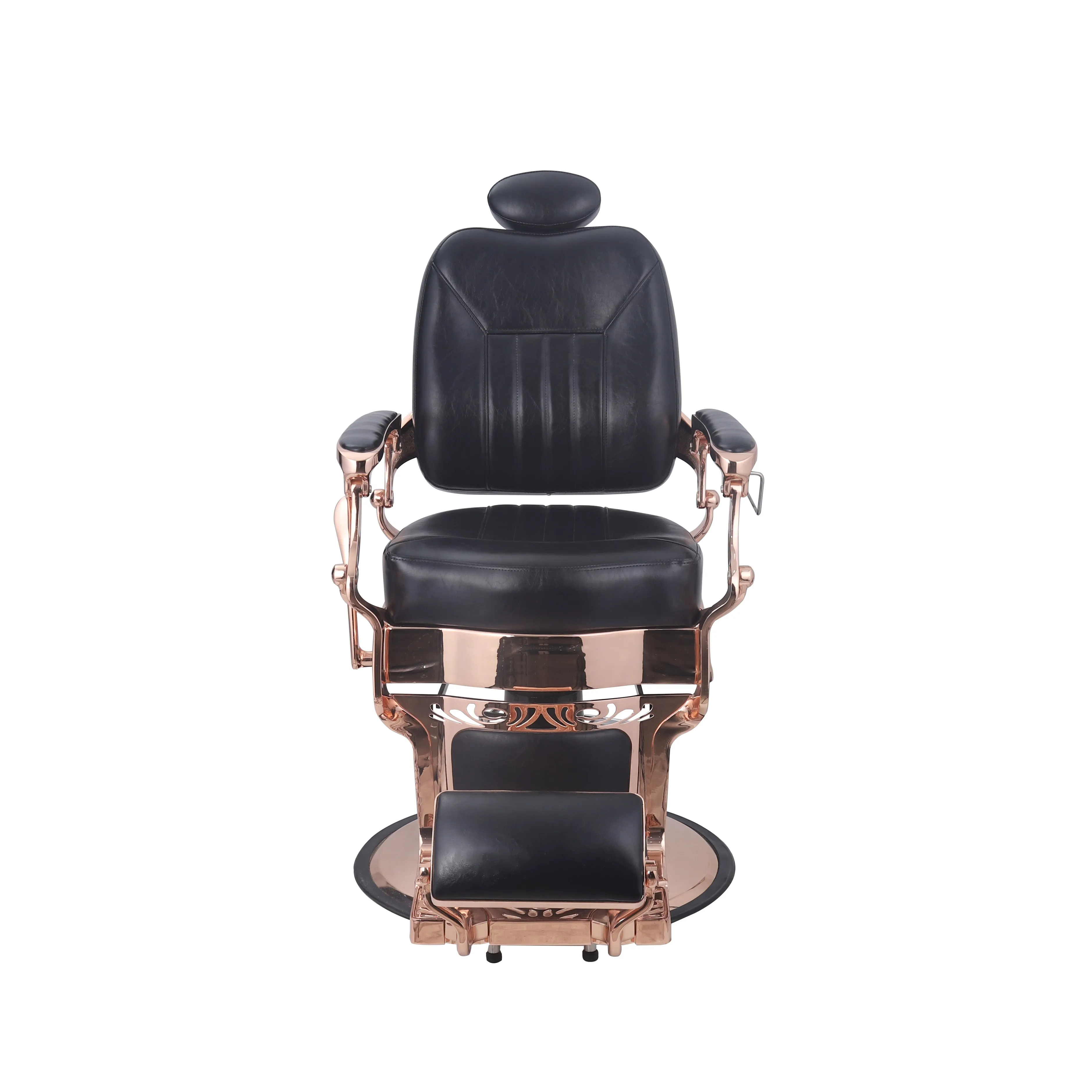 High Quality Contemporary Luxury Heavy Duty PU Leather Modern Salon Barber Chair With Headrest Chrome Round Base For Barber Shop
