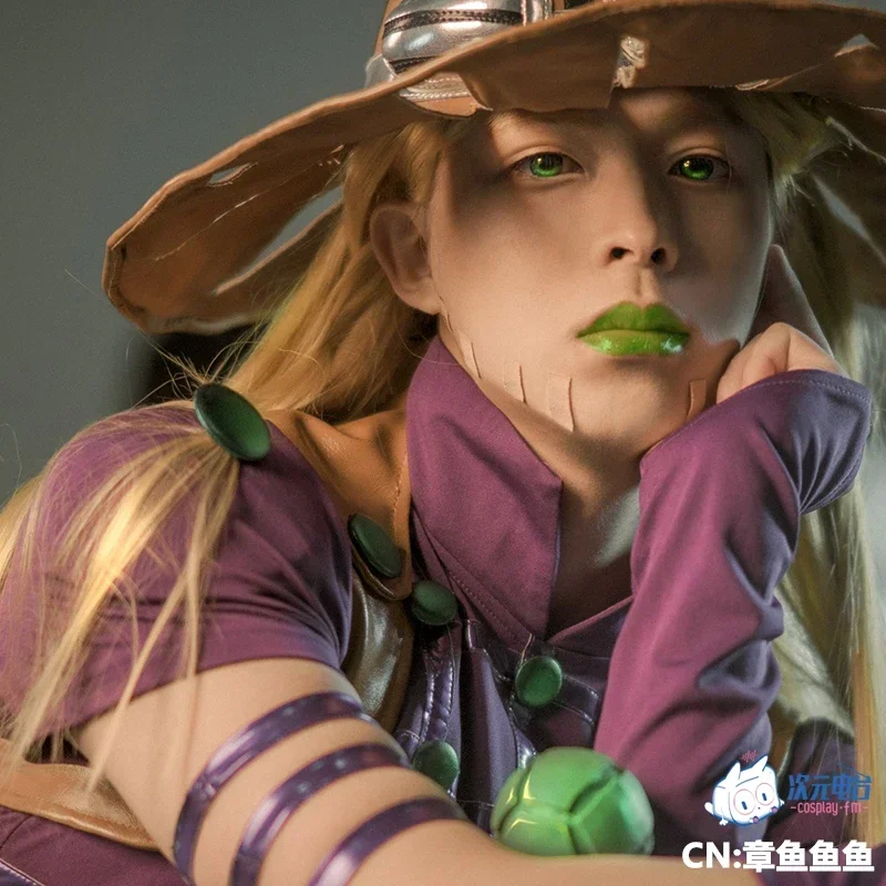 JoJo's Bizarre Adventure Steel Ball Run Gyro Zeppeli Cosplay Costume Spin Master Cosplay Costume Full Set with Hat Halloween L