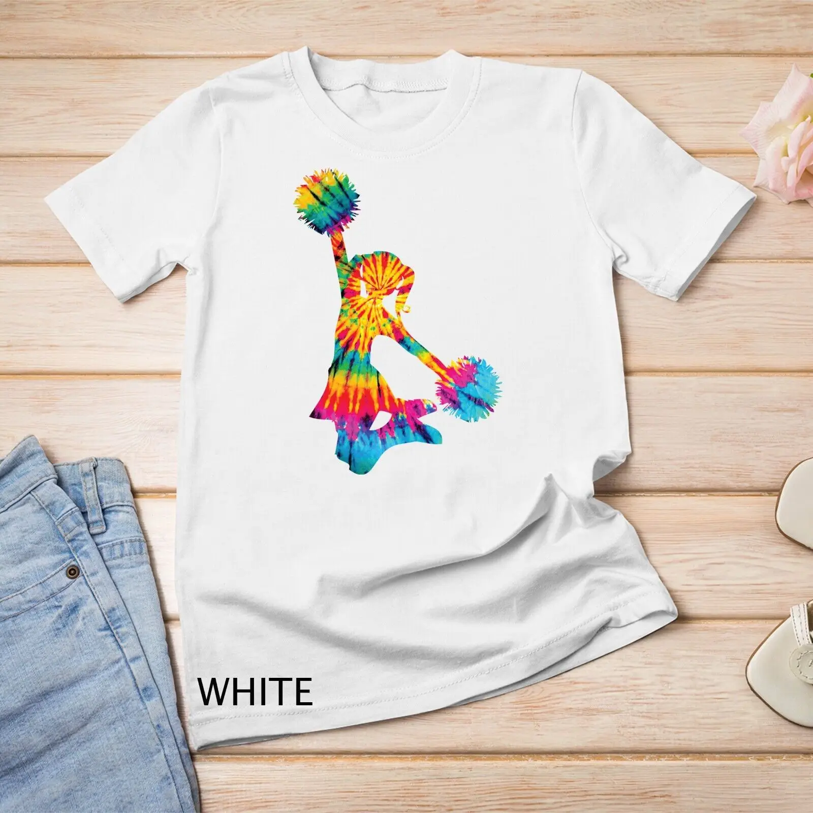 Cheerleading Tie Dye Kids Teenage Girls Sports Cheerleader Unisex T-shirt