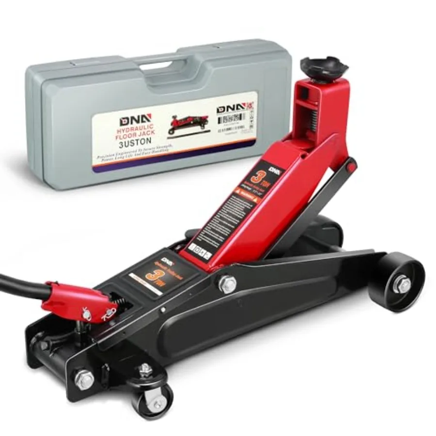 3 Ton Low Profile Floor Jack 3 tons 6000 lbs Ccity Fast Lift Hydraulic Trolley Service/Floor Jack 7.7-21" Lifting Range Red TOO