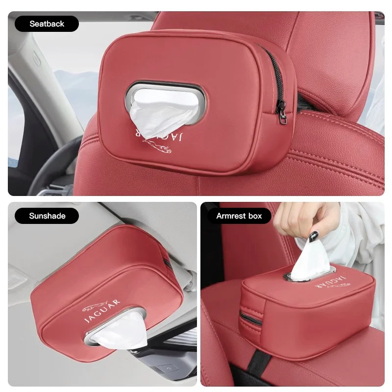اكسسوارات السيارات جودة الجلود السيارات منشفة ورقية حقيبة التخزين ل جاكوار X S F XF XE XJ XK XEL XFL XJL XJ6 XJS XKR XFR F-نوع