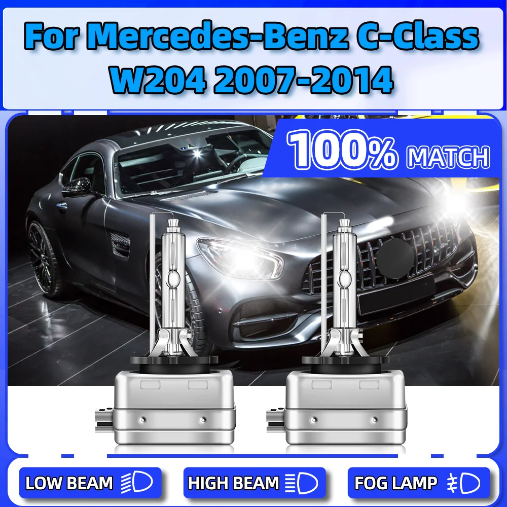 

2PCS Xenon Headlight 20000LM Auto Lights D1s 6000K White Xenon Lamp For Mercedes-Benz C-Class W204 2007-2011 2011 2012 2013 2014