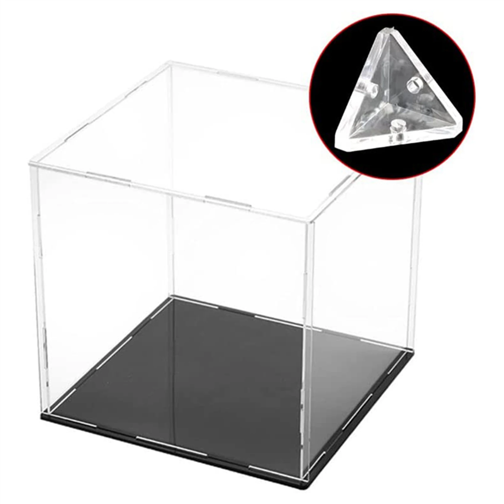 AS94-60Pcs Acrylic Corner Brackets With Semitransparent Screws Clear 3-Hole Right Angle Joint Brace Brackets