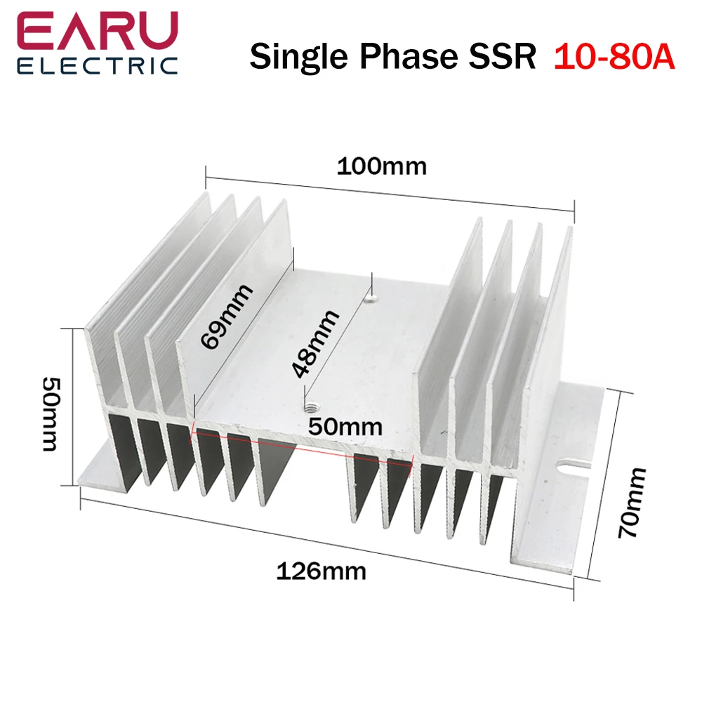 SSR-10DA SSR-40DA SSR 25A 60A 80A 100A 120A Dreiphasiges SSR-Halbleiterrelais DC-Steuerung AC 480V 5-32V Eingang Aluminium-Kühlkörper – Detail 5