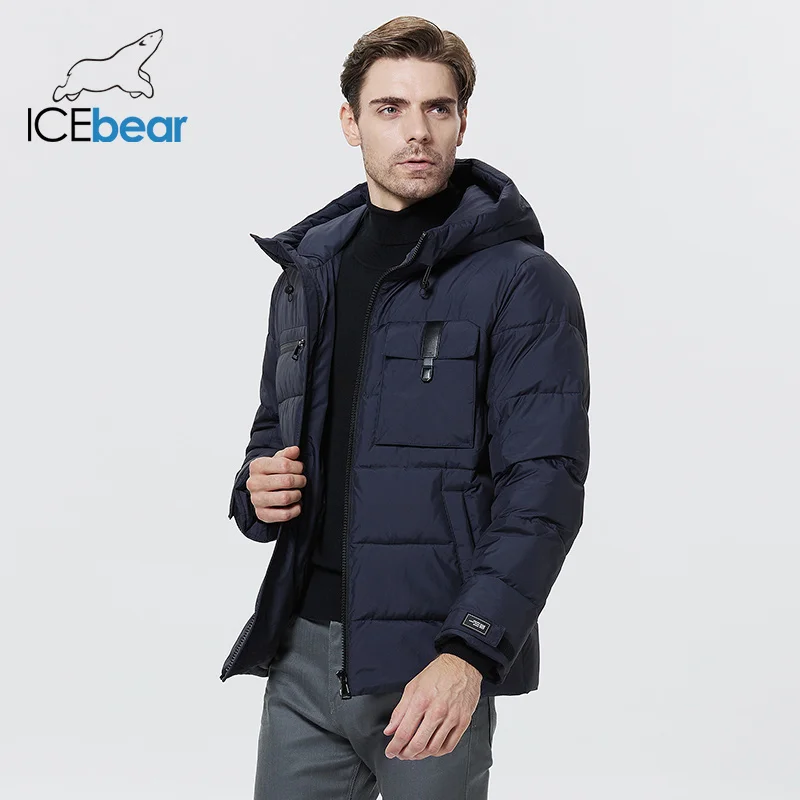 ICEbear 2022 New Winter Coat Thick Warm Mens Winter Jacket Windproof Parka Casual Short Fashionable Qulited Parka MWD22832I