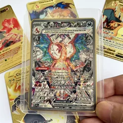 PTCG Pokemon Metal Card Zhu Zi Spray Fire Dragon EX Card VMAX Pokemon Card fai da te Classic Anime Character Collection Card Toy