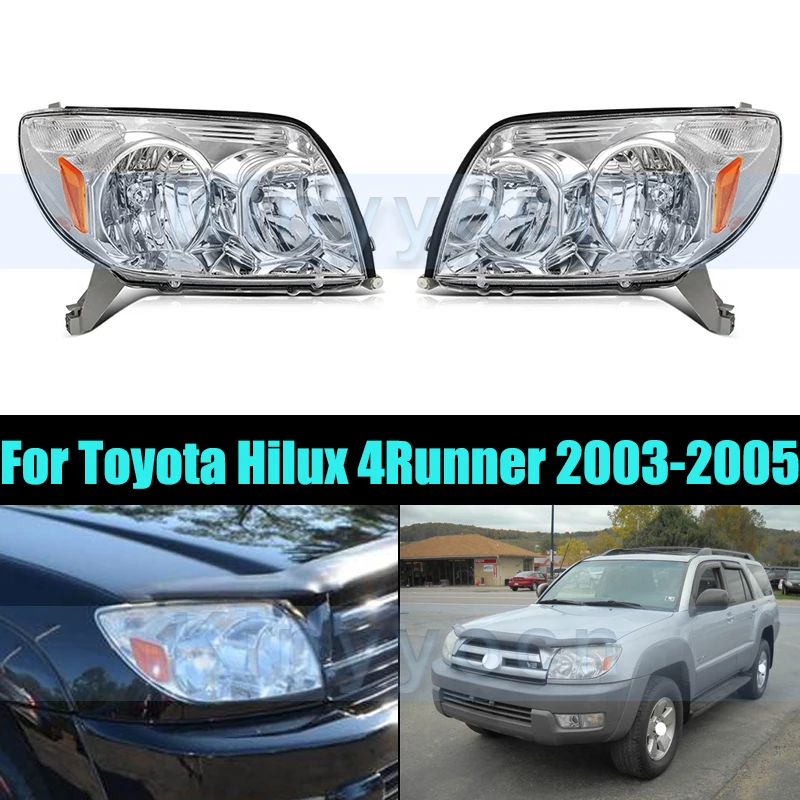 

1 Pair Front Bumper Headlight Headlamp For Toyota Hilux 4Runner 2003-2005 Head Light Head Lamp