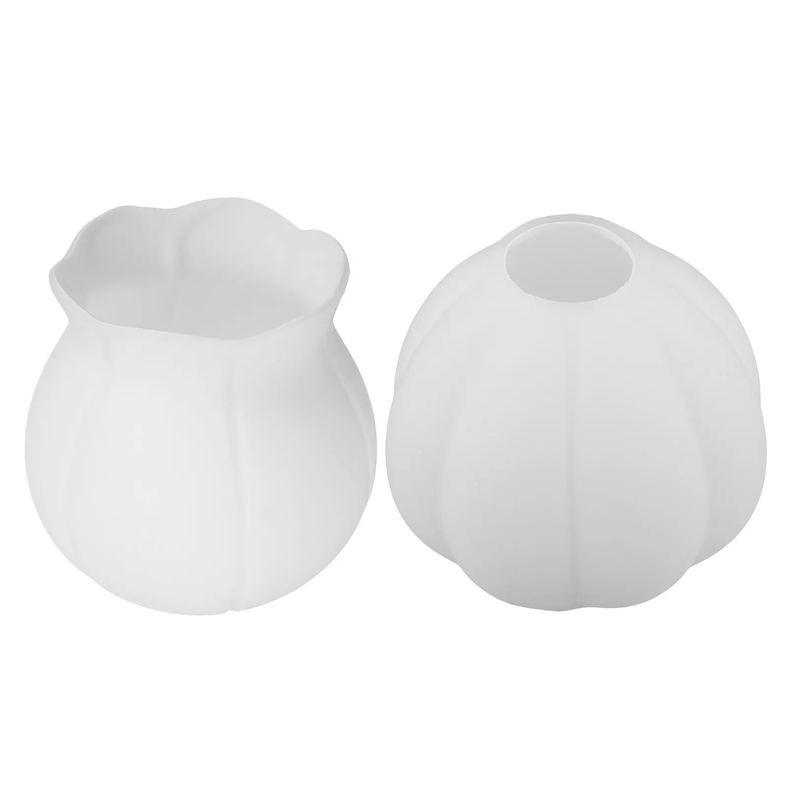 2Pcs Glass Lamp Shade Replacement Lotus Flower Design Elegant White Jade Texture Vintage Globe Hanging Lamp Shade for Chandelier