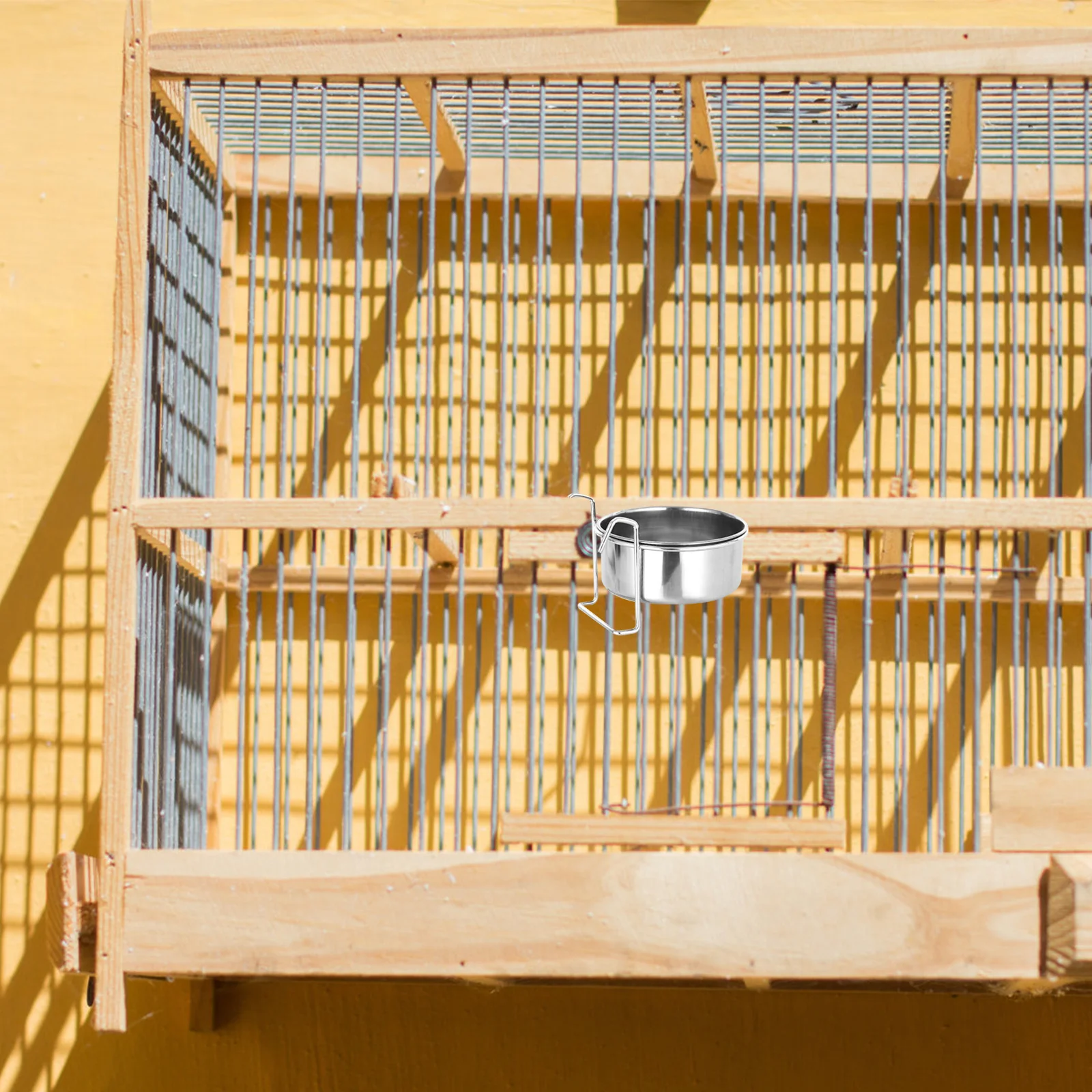 

1 set Stainless Steel Pet Food Bowl Hanging Type Anti-Rust Dog Cat Feeder Eco-Friendly Metal Water Basin For Cage Pet Tableware