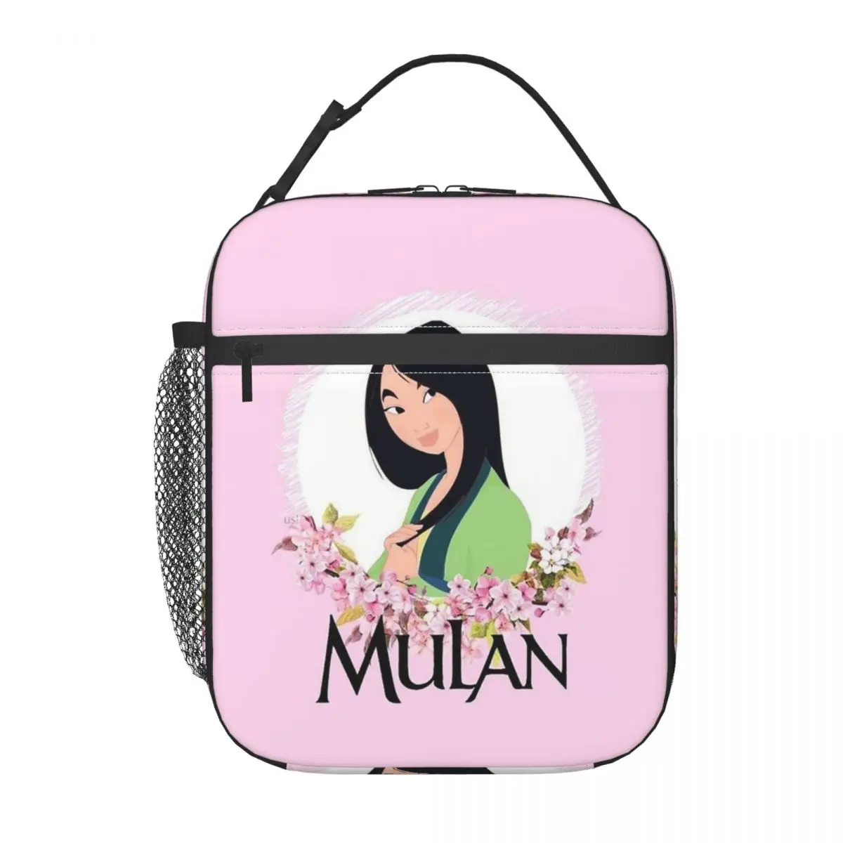 

Custom Movies Mulan Flower Resuable Lunch Box for Women Waterproof Thermal Cooler Food Insulated Lunch Bag Kids School Children