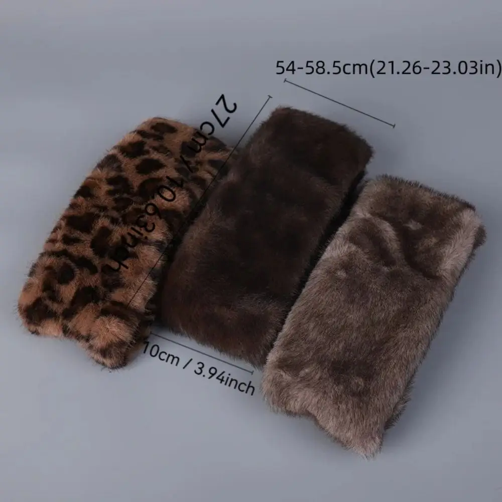 Новая эластичная повязка на голову из искусственного меха, ветрозащитная повязка на голову, шарф, защита для ушей, теплая зимняя повязка на голову для женщин