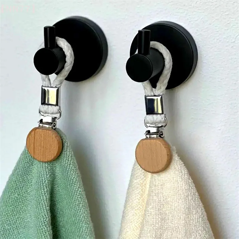 2pcs Braided Cotton Loop Hook Towel Hanging Clips Clamps: Ideal for Kitchen, Bathroom Storage, Socks, and Clothes