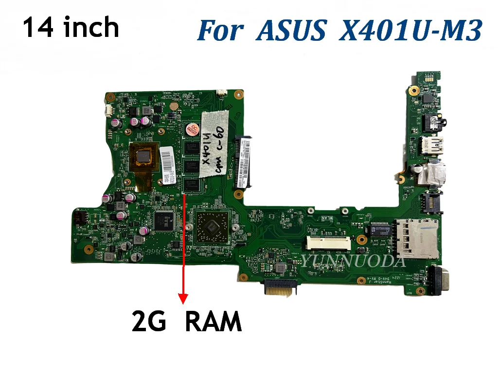 X401 For ASUS X401A X401U-M3 X501U Laptop Motherboard HM70   USB IO  board 100% tested