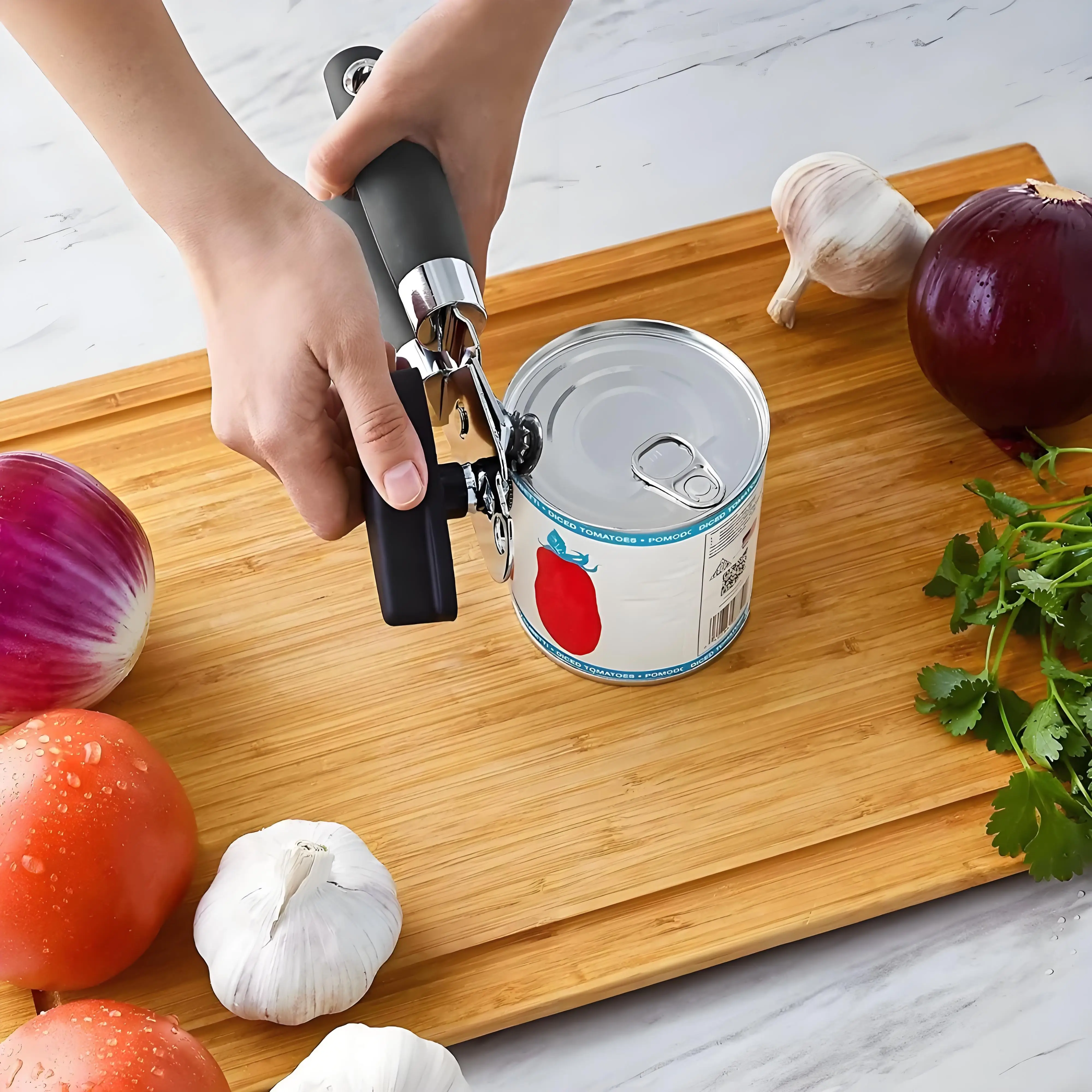 

Heavy-Duty Manual Can Opener, Food Grade Stainless Steel with Smooth Edge Design - Ergonomic Kitchen Essential Tool