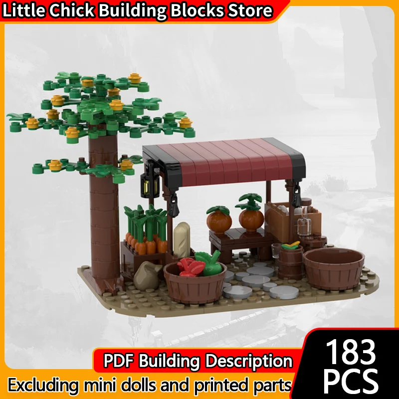 

Модель City Street View MOC, строительные кирпичи, уличный производитель еды, модульная технология, детские праздничные подарки, сборные игрушки, костюм