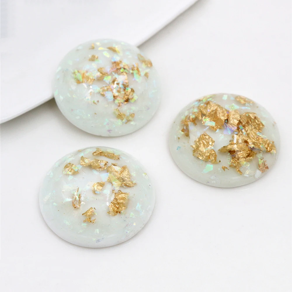 New Fashion 5pcs 25mm 7 Color Shell Fashion Style Flat Back Resin Cabochons Cameo Fit 25mm Cameo Setting Bracelet Tray Earrings