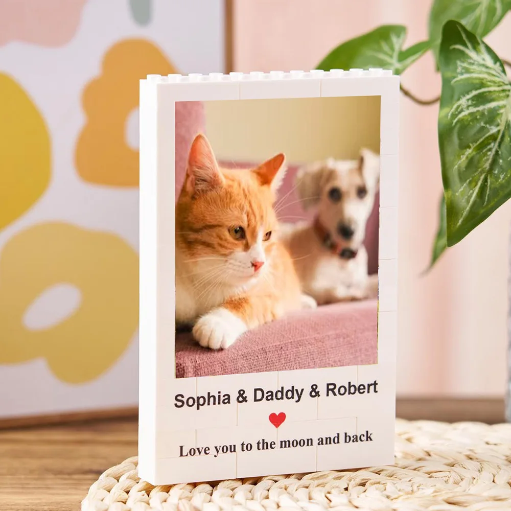 1PC Custom Pet Building Blocks - Personalized PMMA DIY Blocks, Custom Name & Text, Creative Laser Engraved Unique Gift for Pet L