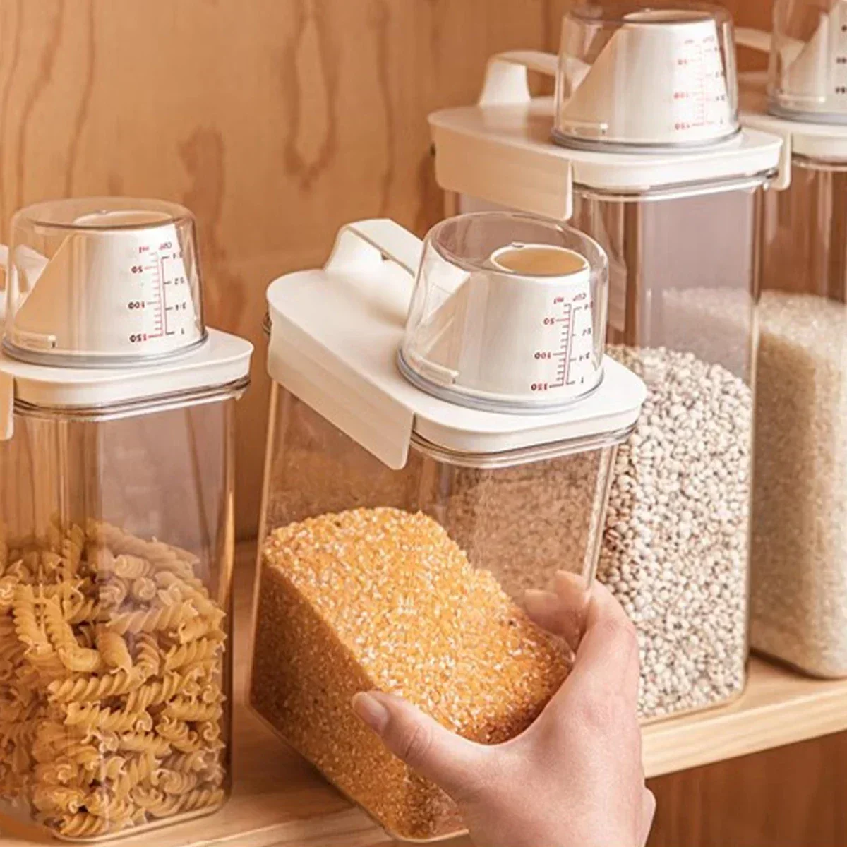 

Прозрачная банка для хранения зерна, риса, чая, сухофруктов, кухонный контейнер для круп, герметичная банка для хранения