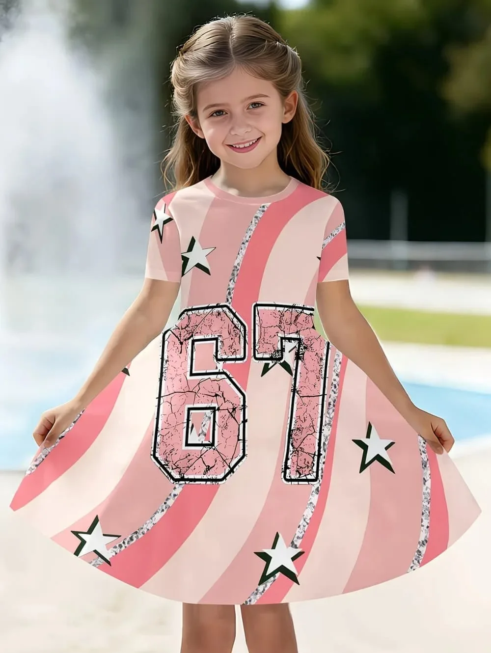 67 Meme Dress for Girls Funny Digital Print Summer Short Sleeve Dress Loose Comfortable Clothes Streetwear Fashion Girl Clothes