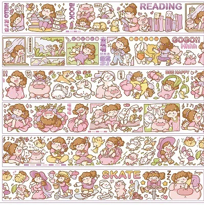 Bailing Princess Adhesive Tape Original Cool and Beautiful Girl Comic Style Material Collage Handbook Full Volume