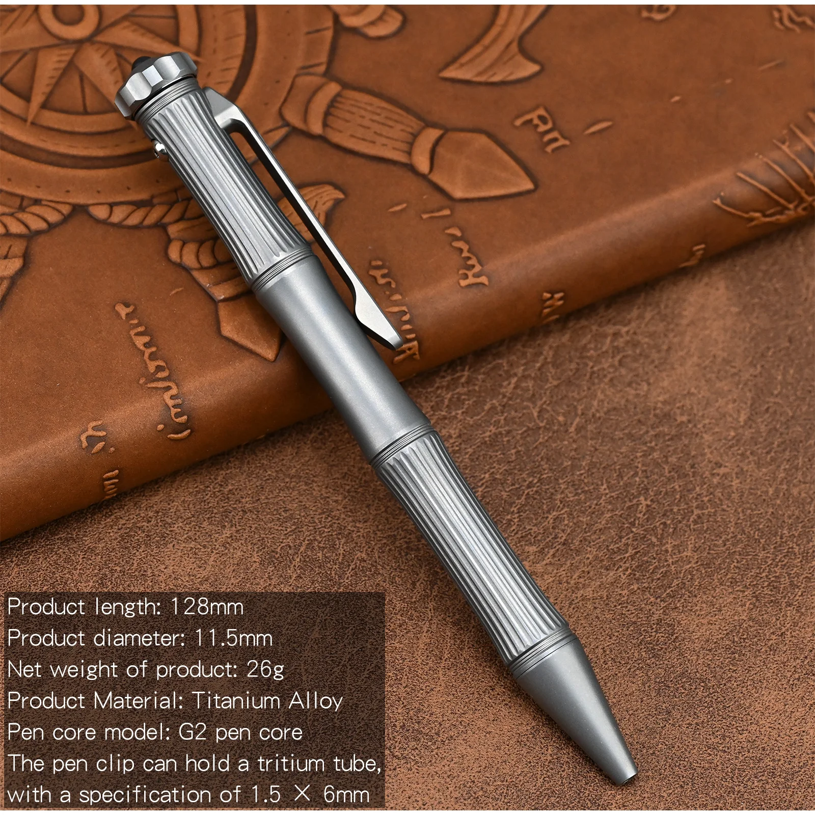 Titanium Alloy Tactical Pen Business Bolt Pen Metal Pen Simple Press Portable Outdoor EDC Multi Function Rotating Gyroscope Pen