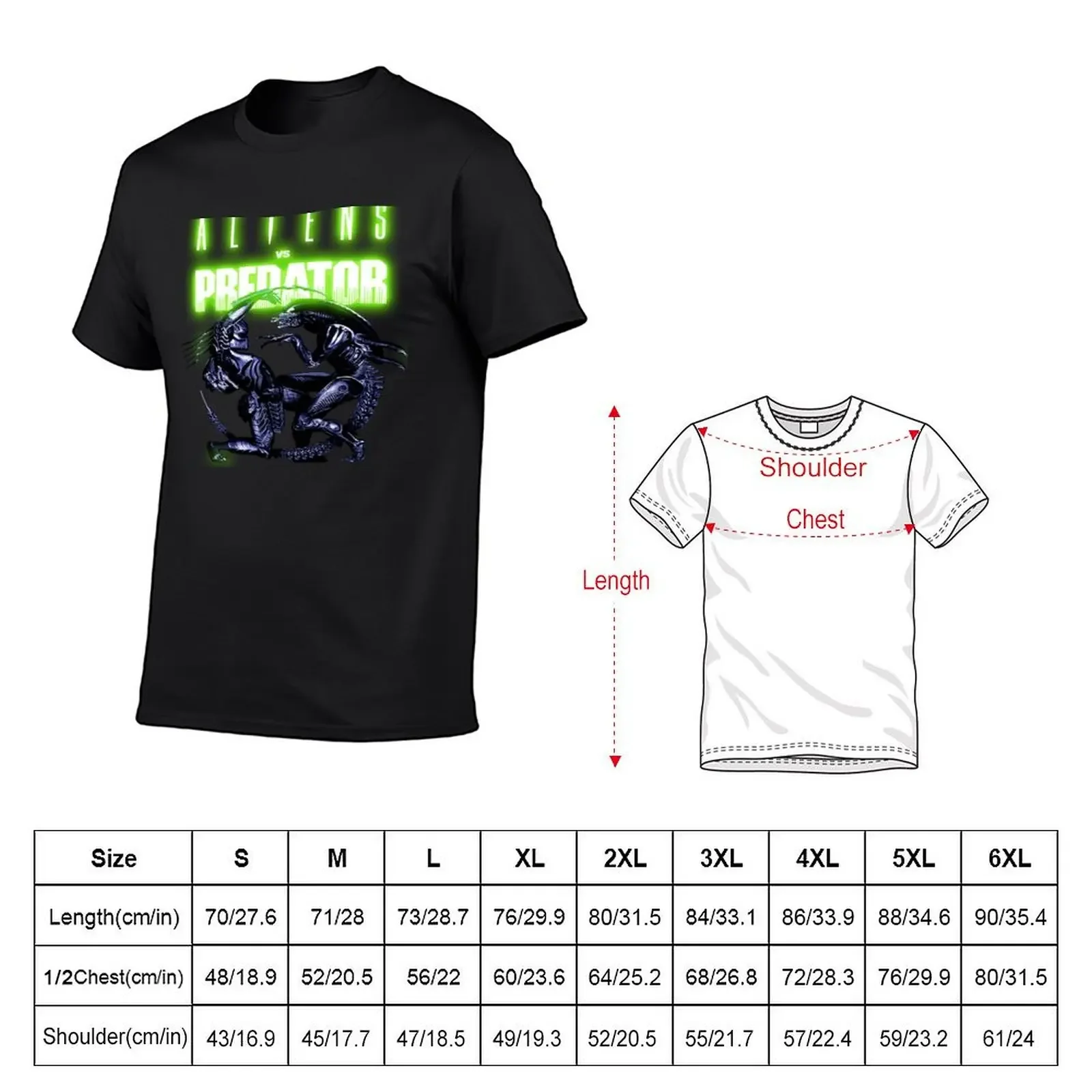 2024 four season t shirt Aliens versus Predator symbol logo movie T-shirt plain short sleeves pure cotton tops casual streetwear