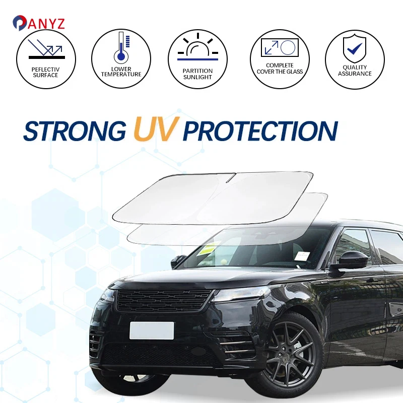 Windshield Sun Shade For Range Rover Velar P250 P340 P300 P380 Sunshade Sun Visor Protector Foldable Blocks UV Rays Cooler