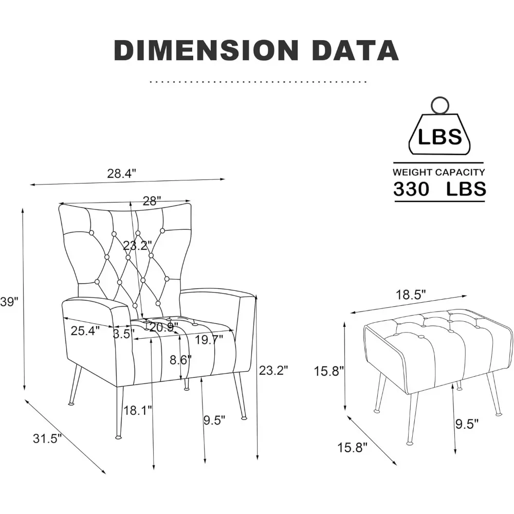مجموعة من كرسيين مخمليين باللون الأبيض مع أرجل معدنية ذهبية مريحة لديكور غرفة المعيشة وغرفة النوم #3