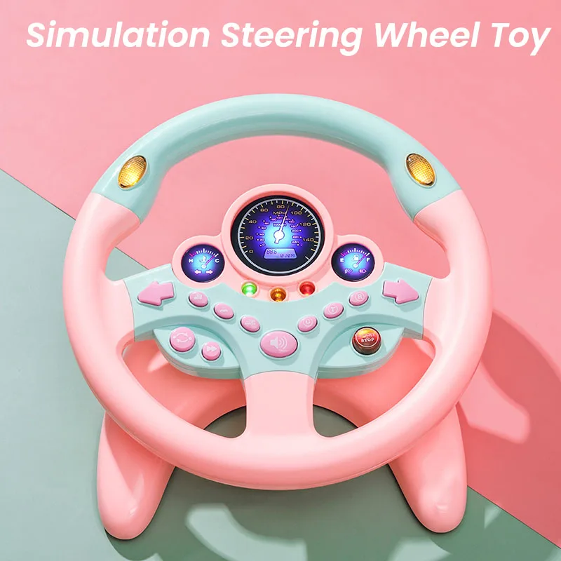 Infant Shining Eletric Simulation Steering Wheel Toy with Light Sound Kids Early Educational Stroller Steering Wheel Vocal Toys